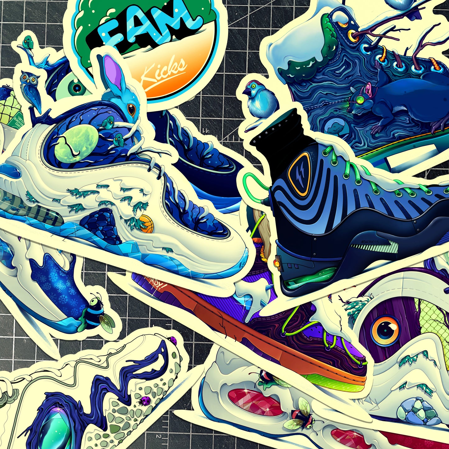 FAM KICKS (WINTERIZED #1) STICKER PACK