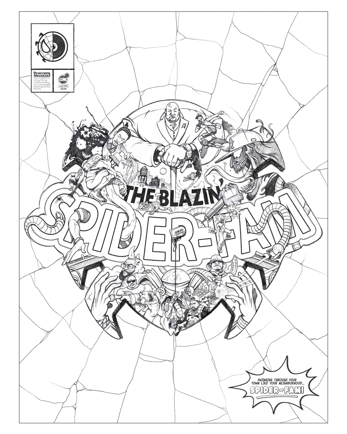 THE BLAZIN' SPIDER-FAM ORIGINAL SKETCH