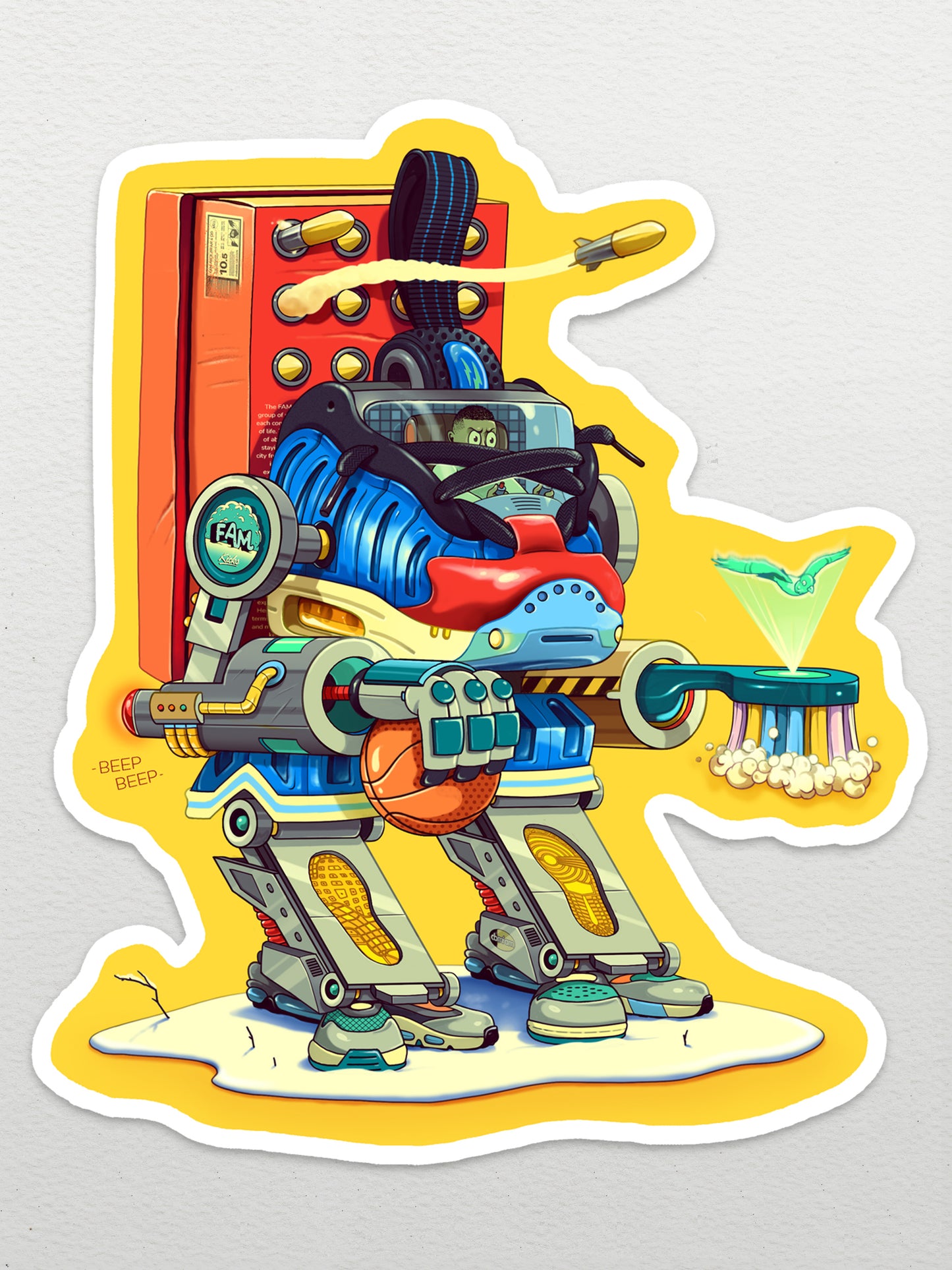 FAM KICKS MECH STICKER